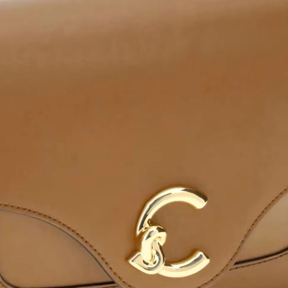 Borsa Donna a Tracolla COCCINELLE in Pelle linea C-Me Calf Cocker Small Colore Cognac