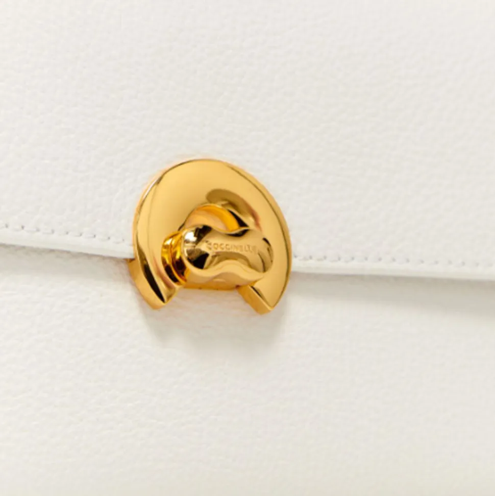 Borsa Donna a Tracolla COCCINELLE in Pelle linea Binxie Medium colore Brillant White