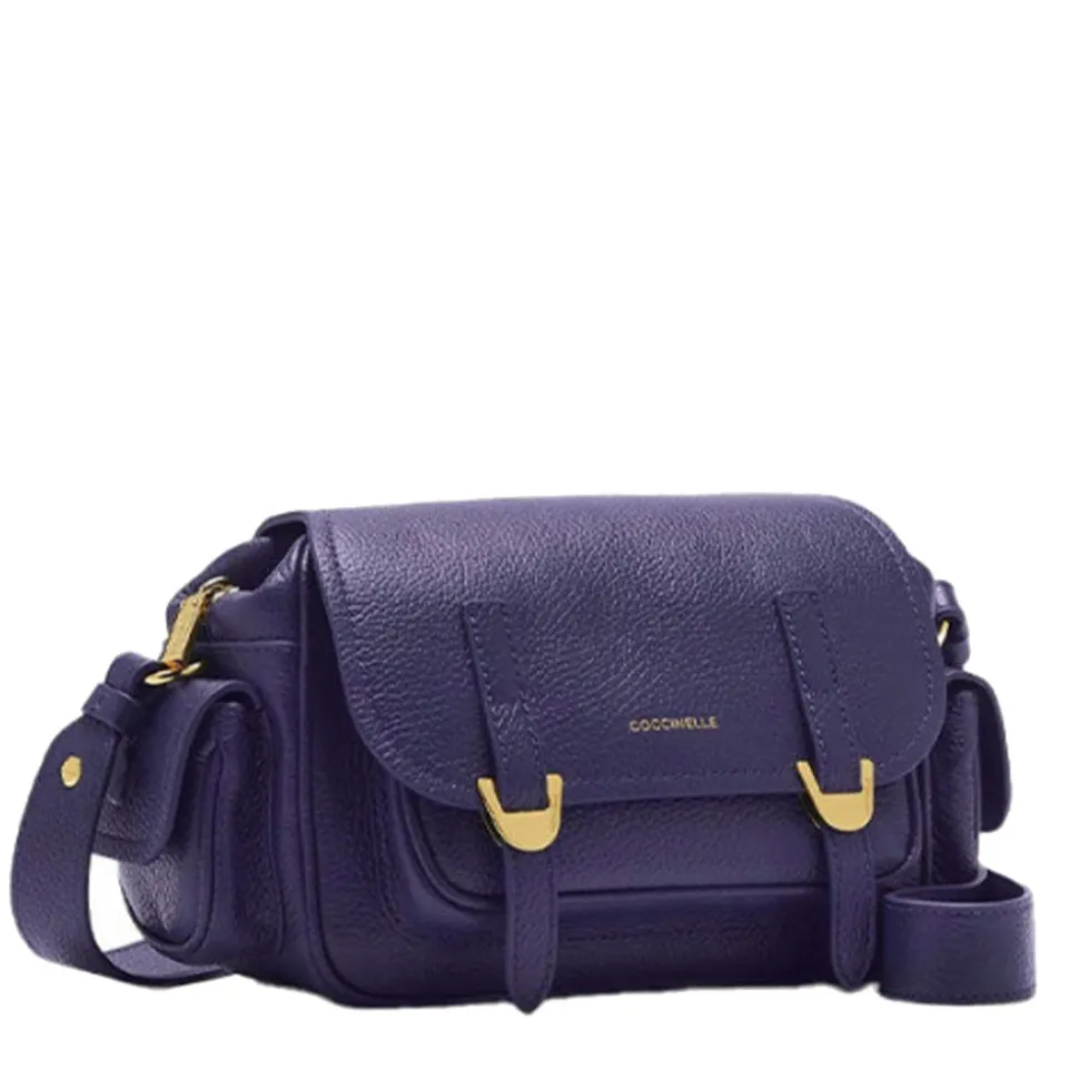 Borsa Donna a Tracolla COCCINELLE in Pelle Colore Royal Blue linea Campus Small