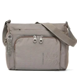 Borsa Donna a Tracolla con Tasca Frontale MANDARINA DUCK in Tessuto Linea MD20 Colore Taupe
