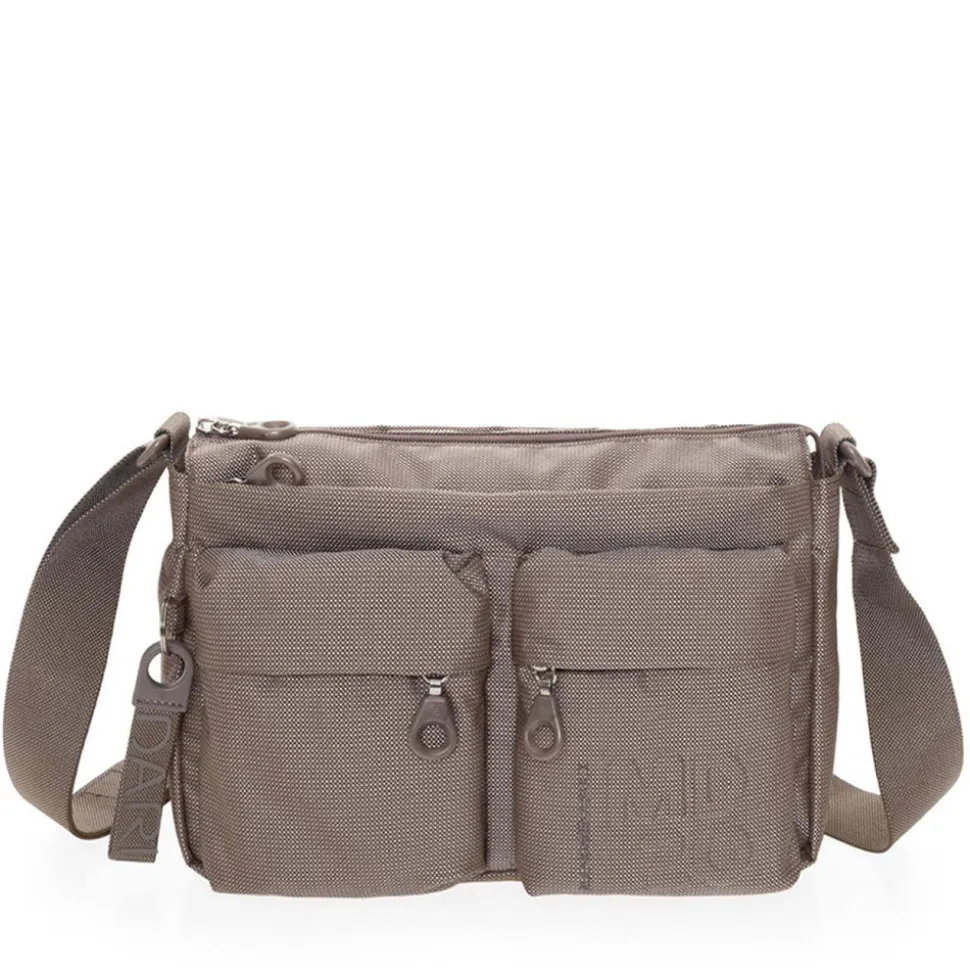 Borsa Donna a Tracolla Mandarina Duck in Tessuto Linea MD20 Colore Taupe - P10QMTX5