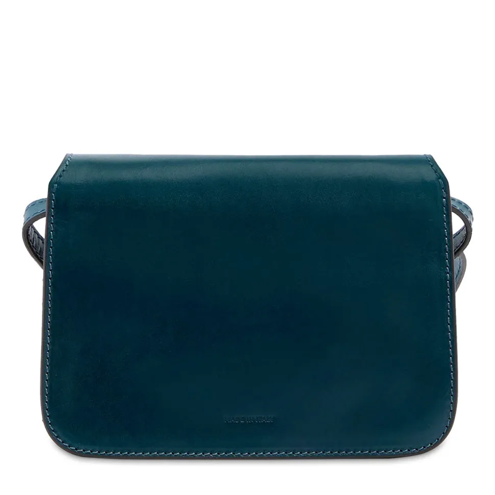Borsa Donna a Tracolla Media THE BRIDGE linea Lucrezia in Pelle Blu Pavone