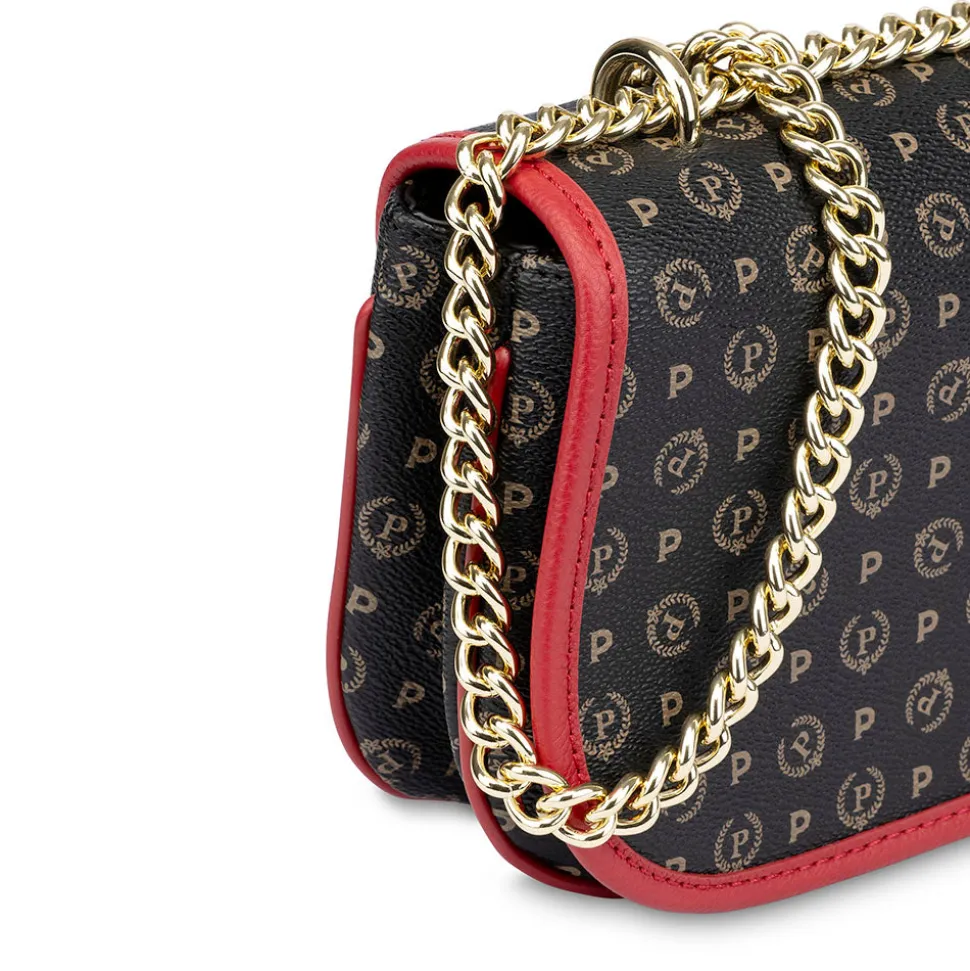 Borsa Donna a Tracolla POLLINI linea Heritage Logo Classic Nero e Lacca