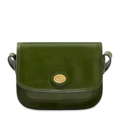 Borsa Donna a Tracolla Small THE BRIDGE linea Story in Pelle Verde Maggiorana
