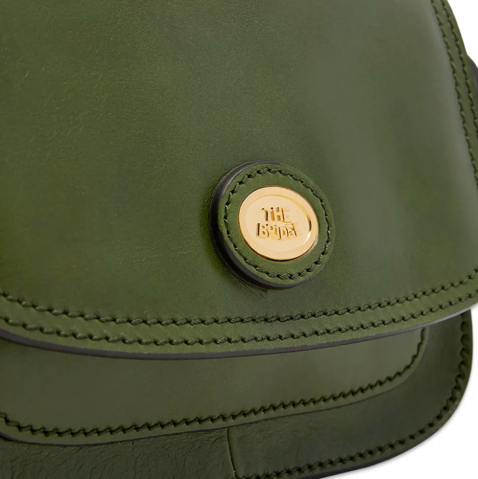 Borsa Donna a Tracolla Small THE BRIDGE linea Story in Pelle Verde Maggiorana