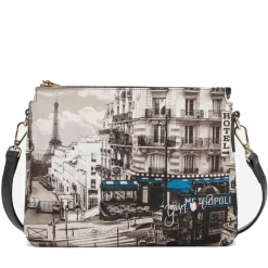 Borsa Donna a Tracolla Y NOT YES-630 Stampa Petrol Paris