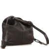 Borsa Donna con Portabilità a Zaino GIANNI CONTI in Pelle Intrecciata Nera