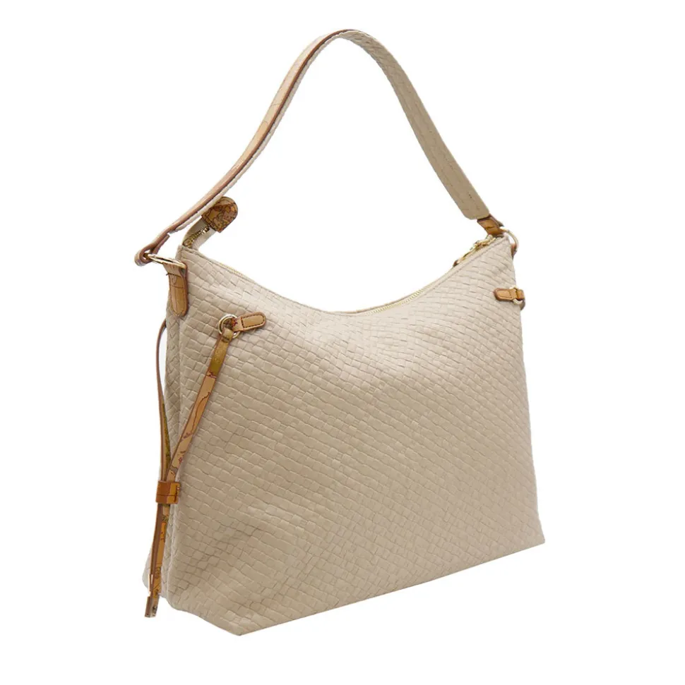 Borsa Donna Hobo 1A Classe Alviero Martini linea Golden Dune effetto Intrecciato Sabbia LE41