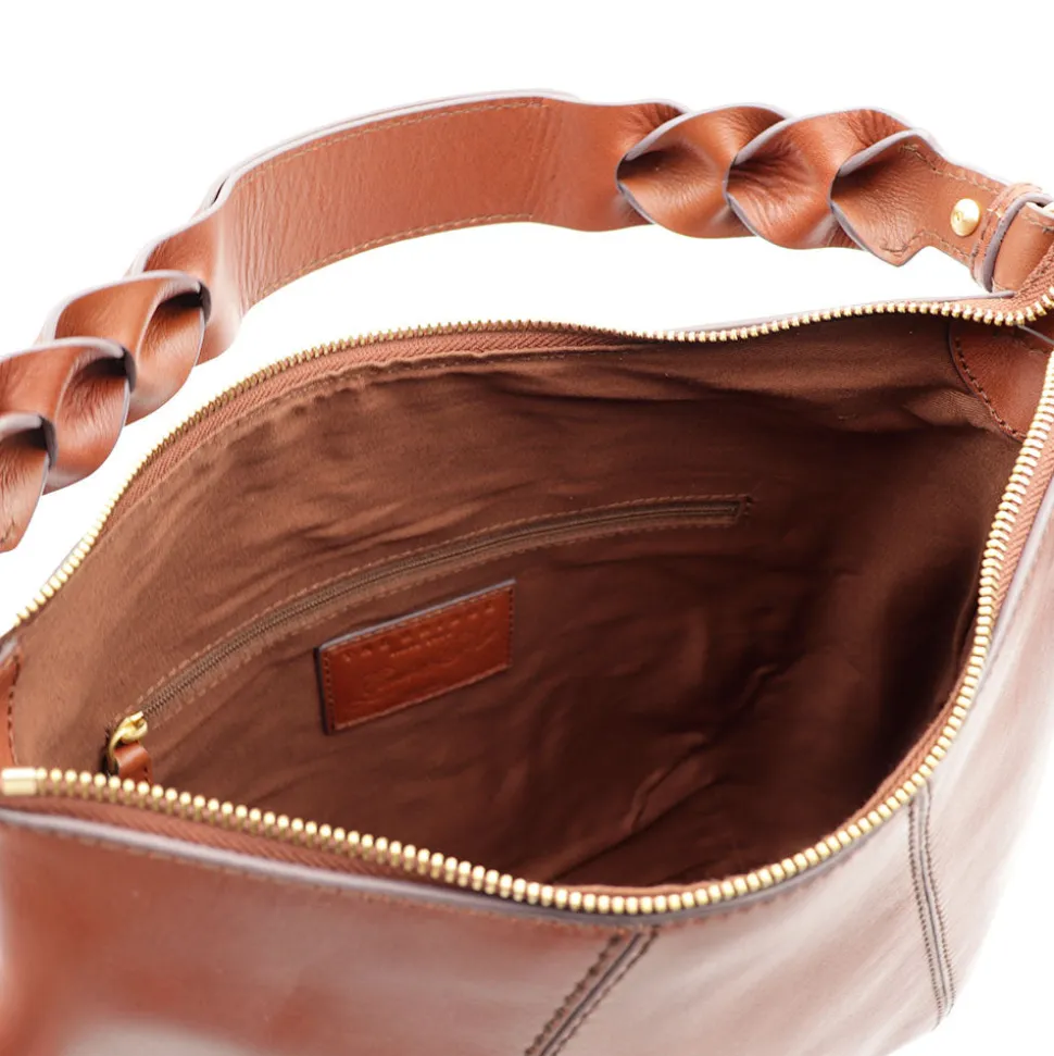 Borsa Donna Hobo con Tracolla THE BRIDGE linea Brigida in Pelle Marrone