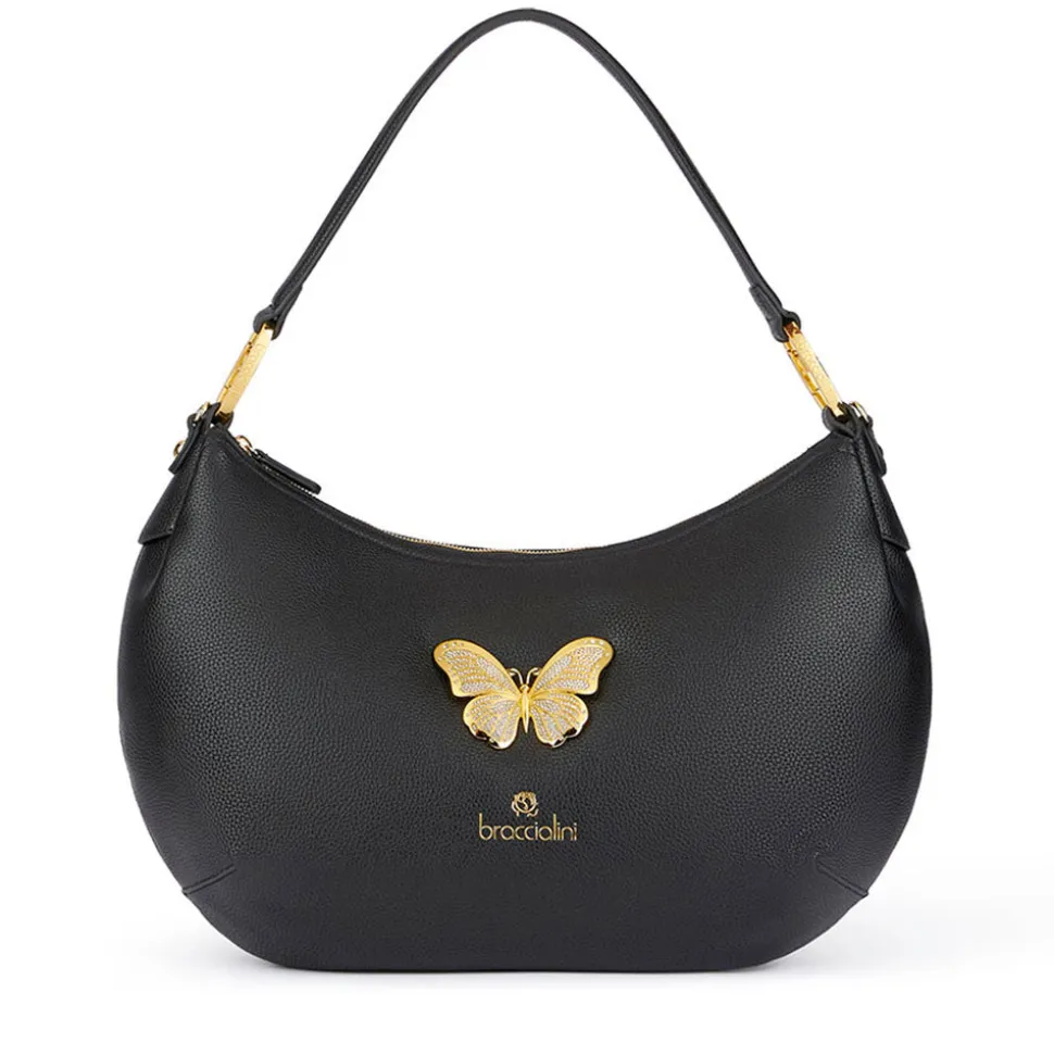 Borsa Donna Mezzaluna a Spalla BRACCIALINI linea Beth Jewels Nera