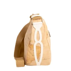 Borsa Donna Mezzaluna Grande 1A Classe Alviero Martini linea Soft Petals in Tessuto Soft Geo Classic e Avorio LE54