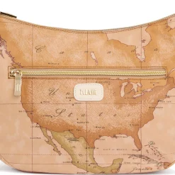 Borsa Donna Mezzaluna Media 1A Classe Alviero Martini linea Soft Petals in Tessuto Soft Geo Classic e Avorio LE55
