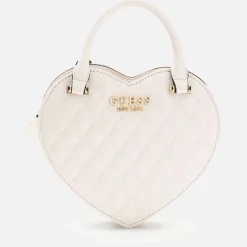 Borsa Donna Mini a Mano GUESS a Forma di Cuore Linea Atabey Colore Off White