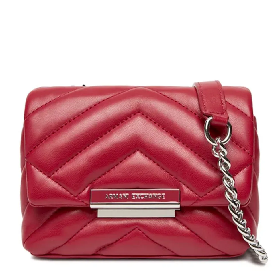Borsa Donna Mini a Tracolla Chiusa con Patta e Clip ARMANI EXCHANGE Colore Red Dahlia Linea Susy