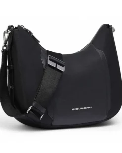 Borsa Donna PIQUADRO linea Circle in Tessuto Riciclato e Pelle Nera - BD6657W92T
