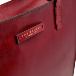 Borsa Donna Shopper Verticale THE BRIDGE linea Mirra in Pelle Rosso Mattone