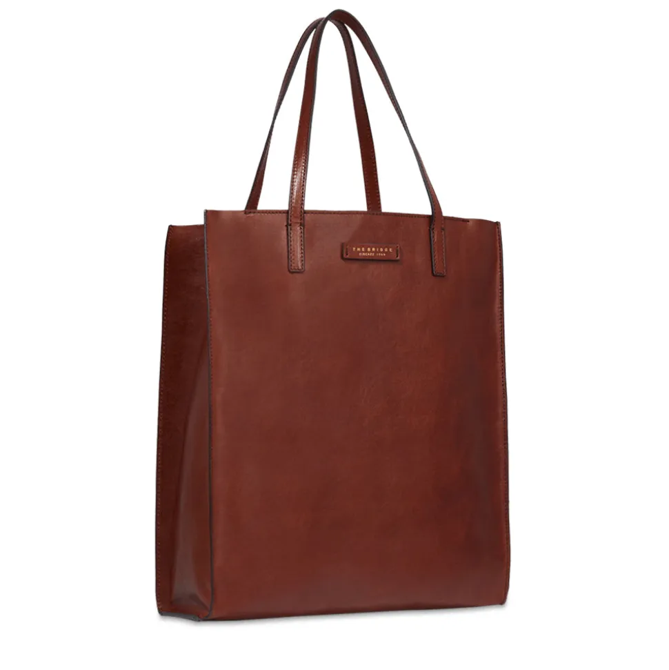 Borsa Donna Shopper Verticale THE BRIDGE linea Mirra in Pelle Marrone