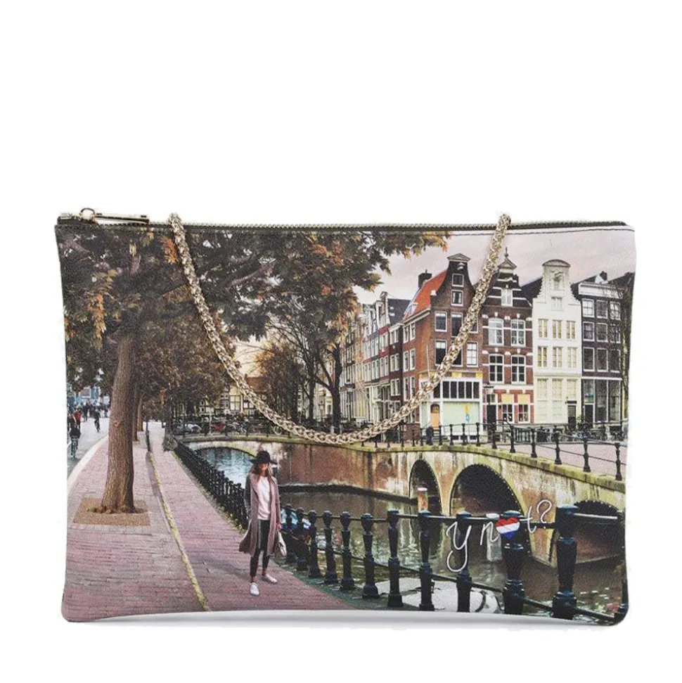 Borsa Donna Y NOT Clutch con Tracolla in Catena YES-605 Amsterdam Bridge