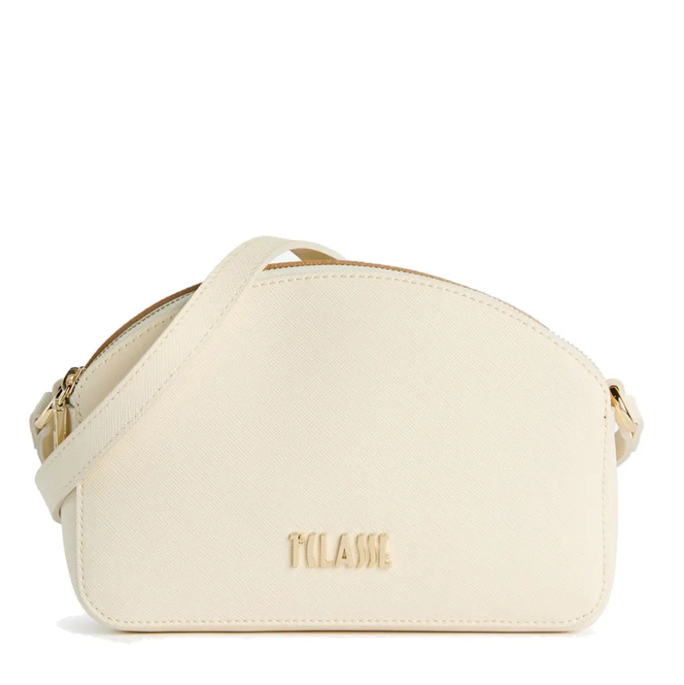 Borsa Doppia Zip a Tracolla 1A Classe Alviero Martini linea Aura Bag stampa Saffiano Avorio LF04