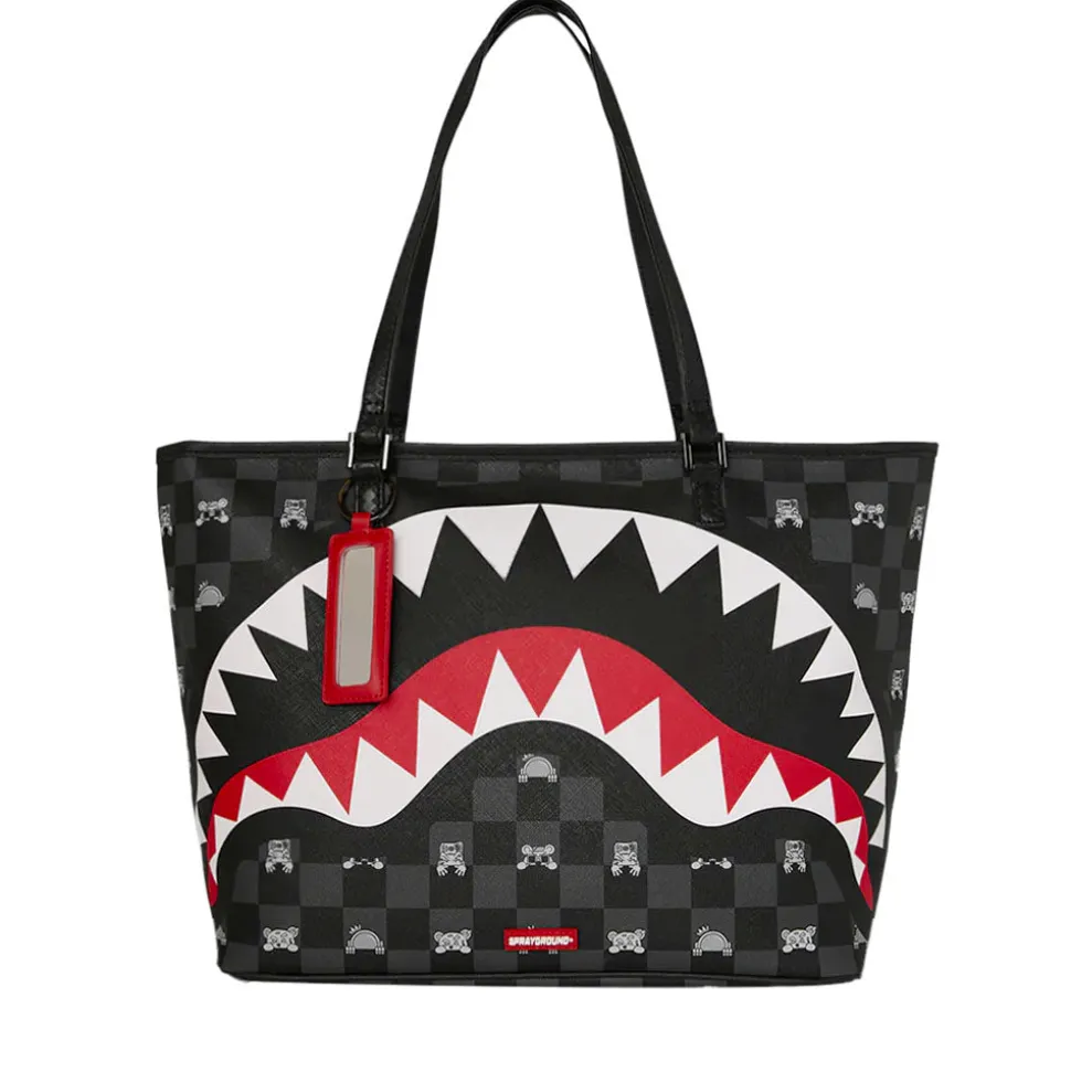 Borsa Tote Donna SPRAYGROUND stampa Gray Peeking Character Check