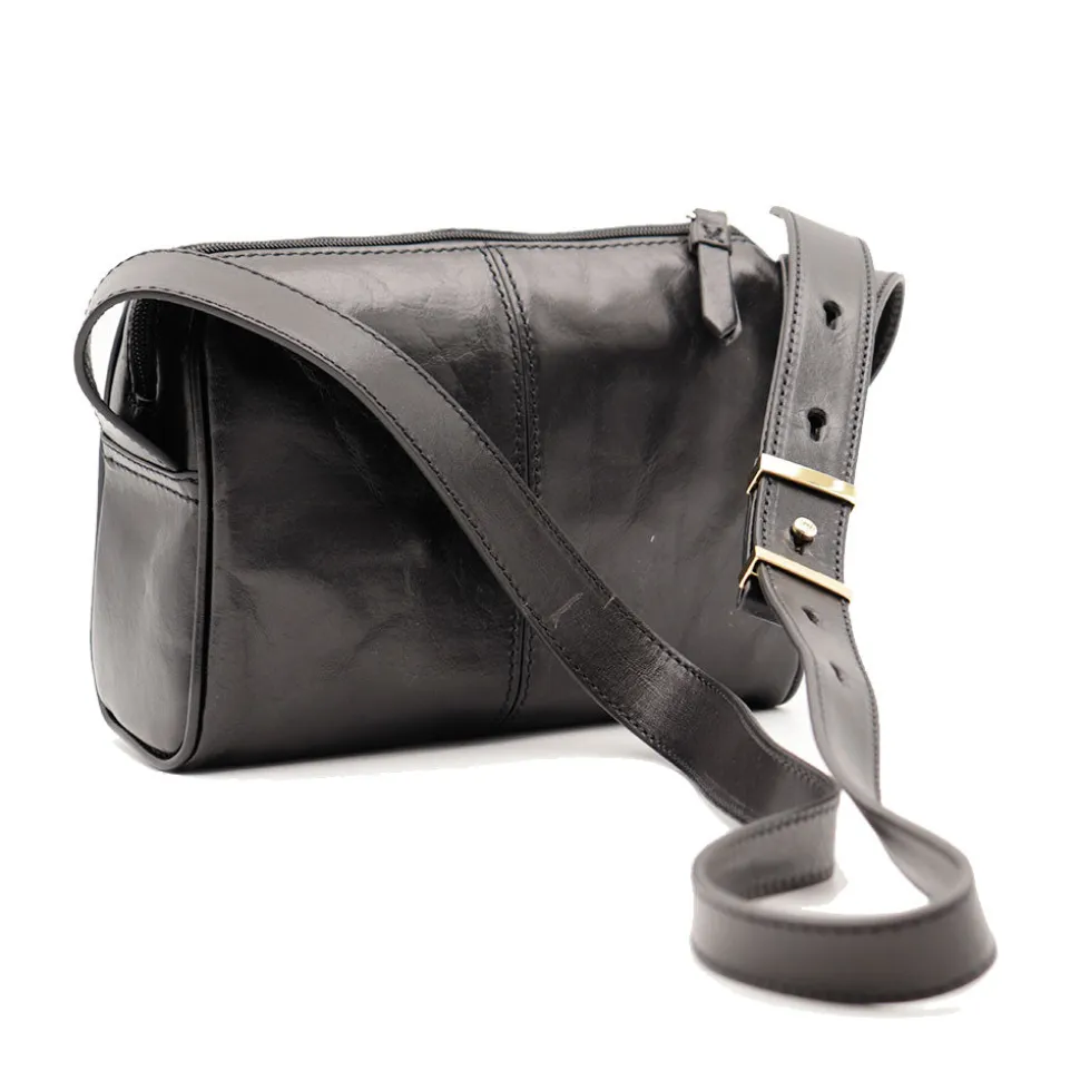 Camera Case Donna a Tracolla THE BRIDGE linea Flora in Pelle Nera