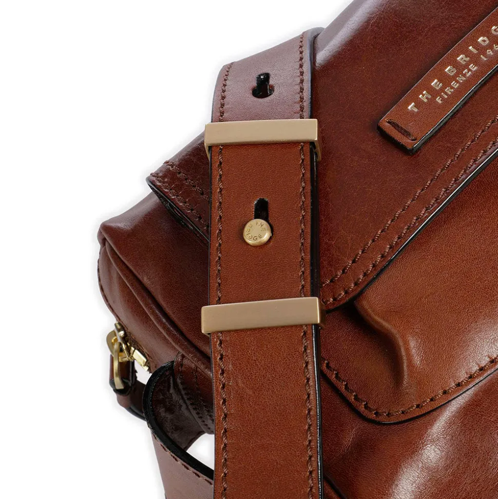 Camera Case Donna a Tracolla THE BRIDGE linea Flora in Pelle Marrone