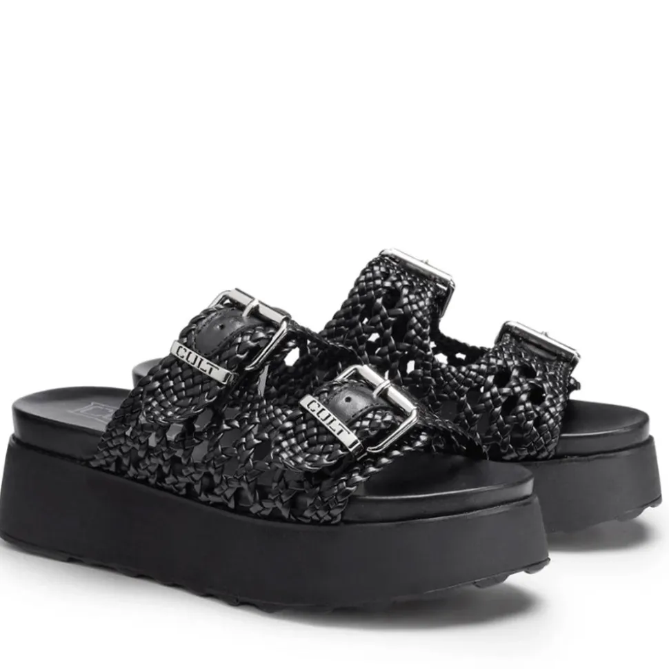 Ciabatte CULT Janis 4476 in Pelle Intrecciata Colore Nero