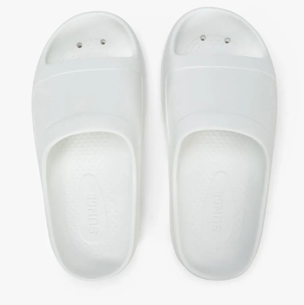 Ciabatte da Donna Sun68 Linea Slippers Monoblock Logo Colore Bianco Panna - X36212