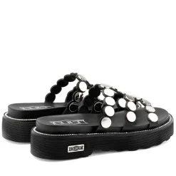 Ciabatte Donna CULT Ziggy 4769 in Pelle Nera con Borchie Piatte
