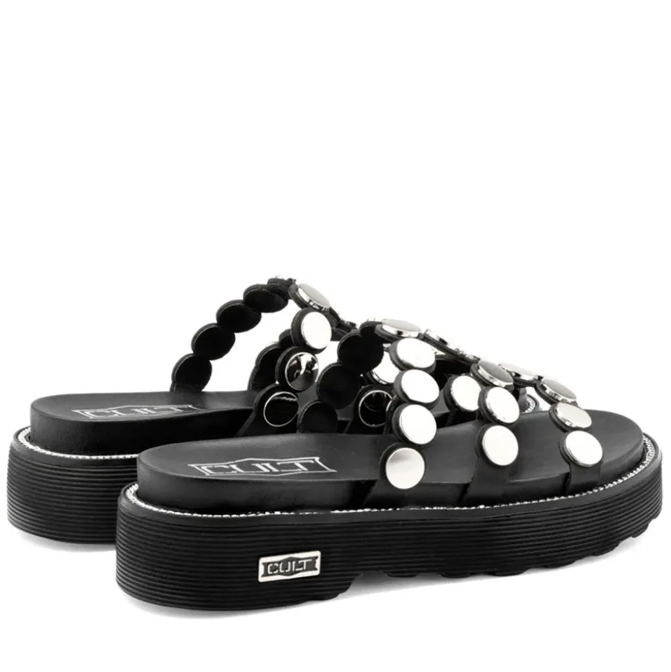 Ciabatte Donna CULT Ziggy 4769 in Pelle Nera con Borchie Piatte