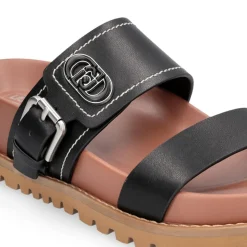 Ciabatte Donna Doppia Fascia LIU JO Livia 02 in Pelle Nera