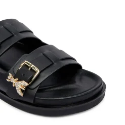 Ciabatte Doppia Fascia PATRIZIA PEPE Girl linea Fly Birkilux in Pelle Nera