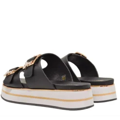 Ciabatte Platform Doppia Fascia PATRIZIA PEPE Girl linea Flyplat Sandal in Pelle Nera