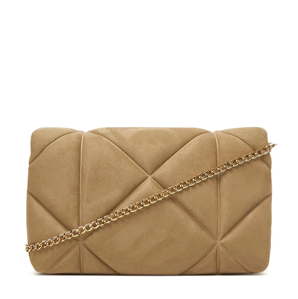 Clutch con Tracolla LOVE MOSCHINO in Tessuto Soft color Sabbia