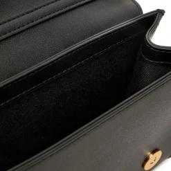 Clutch Donna con Tracolla LOVE MOSCHINO linea Gold Metal Logo in Tessuto Soft Nero