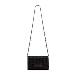 Clutch Donna con Tracolla LOVE MOSCHINO linea Glam Up Nera con Logo Canna di Fucile