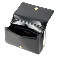 Clutch Donna con Tracolla LOVE MOSCHINO Nera con Logo Ricamato e Borchie