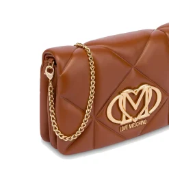 Clutch Trapuntata con Tracolla LOVE MOSCHINO linea Embossed color Castagna