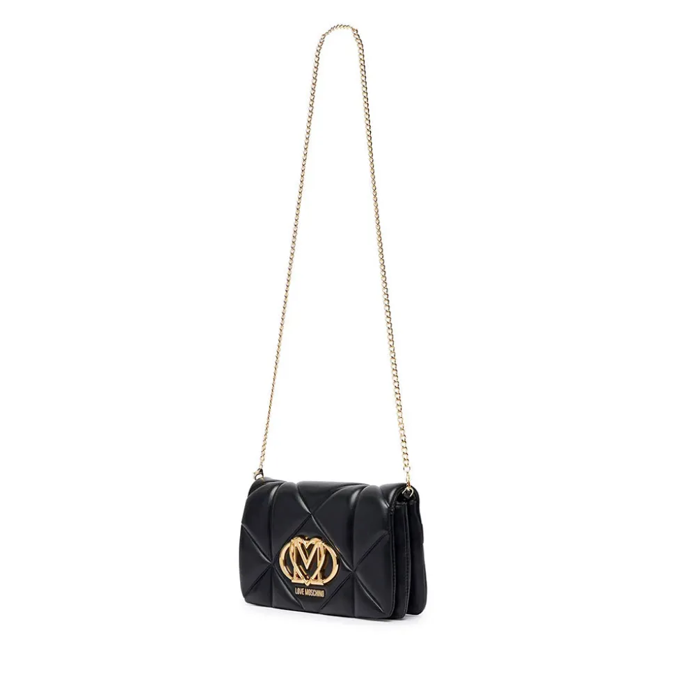 Clutch Trapuntata con Tracolla LOVE MOSCHINO linea Embossed Nero