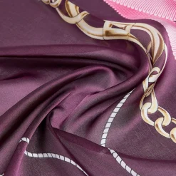 Foulard Donna 120 x 120 cm LIU JO in Tessuto Riciclato Rosa Stampa Nastri