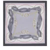 Foulard Donna 120 x 120 cm LIU JO in Tessuto Riciclato Nero Stampa Nastri