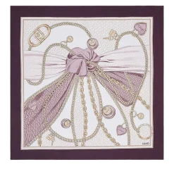 Foulard Donna 120 x 120 cm LIU JO in Tessuto stampa Fiocco Marrone