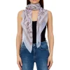 Foulard Donna 120 x 120 cm LIU JO in Tessuto Stampato Blu Chiaro