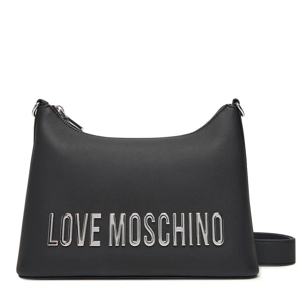 Hobo Bag Donna LOVE MOSCHINO linea Bold Bag colore Nero e Nikel
