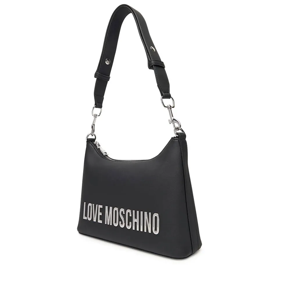 Hobo Bag Donna LOVE MOSCHINO linea Bold Bag colore Nero e Nikel