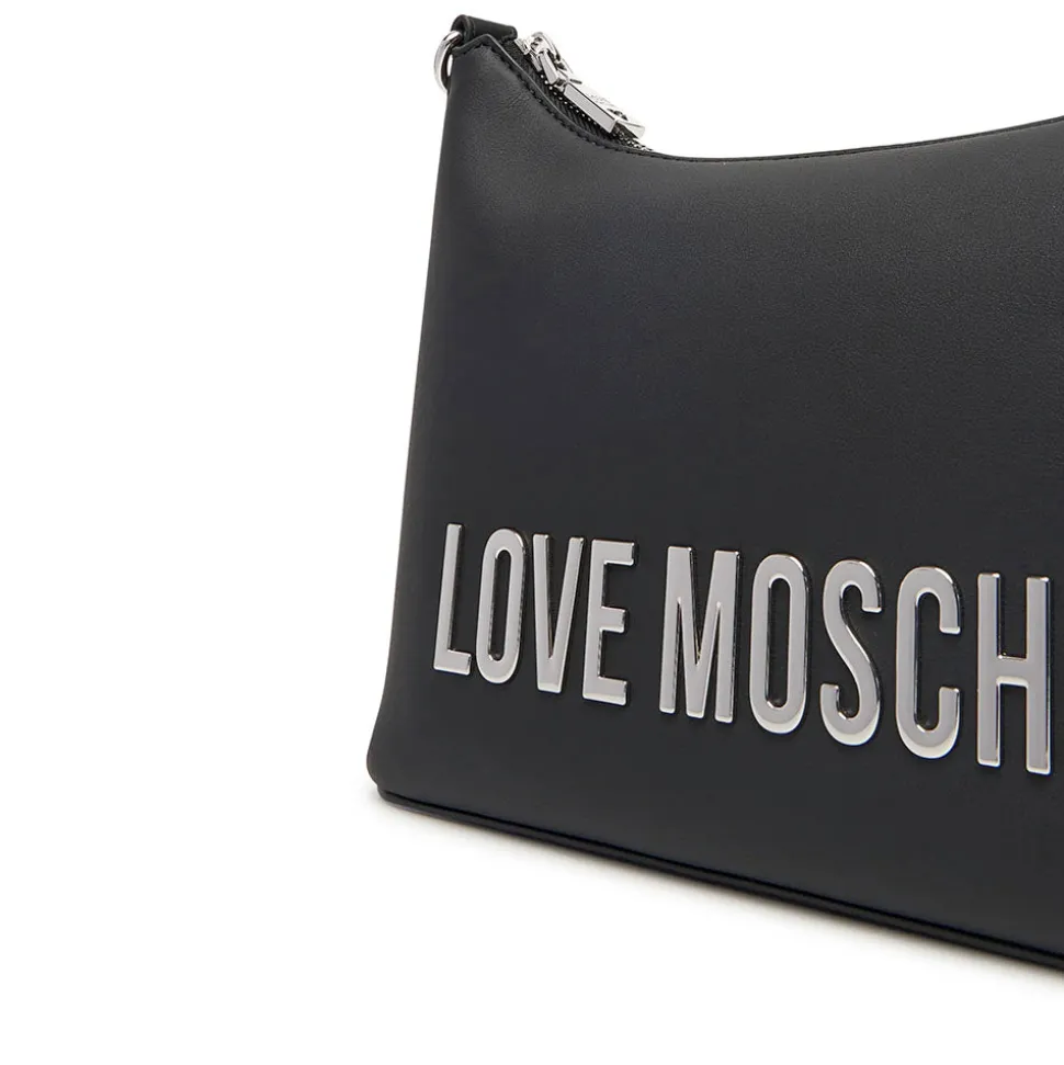 Hobo Bag Donna LOVE MOSCHINO linea Bold Bag colore Nero e Nikel