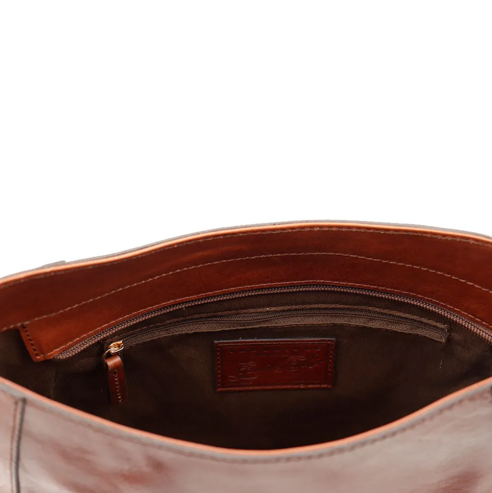 Hobo Bag Donna THE BRIDGE linea Maddalena in Pelle Marrone