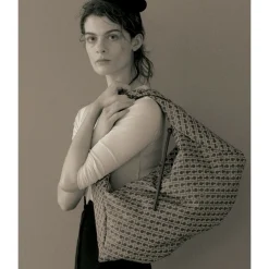 Hobo Bag Large GHERARDINI in Tessuto Softy colore Toffee