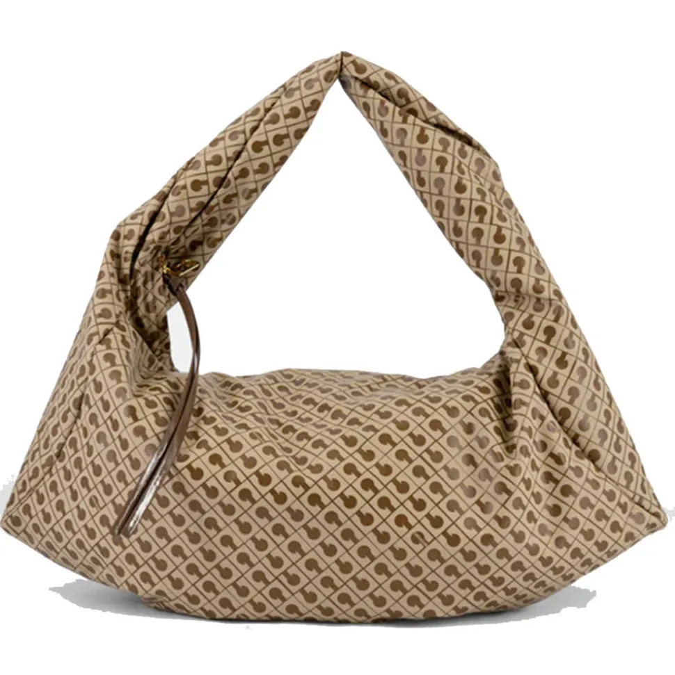 Hobo Bag Large GHERARDINI in Tessuto Softy colore Tabacco Burro