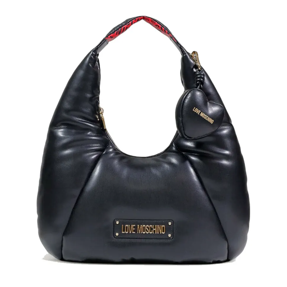 Hobo Bag LOVE MOSCHINO linea Puffy Logo Trapuntata Imbottita Nera